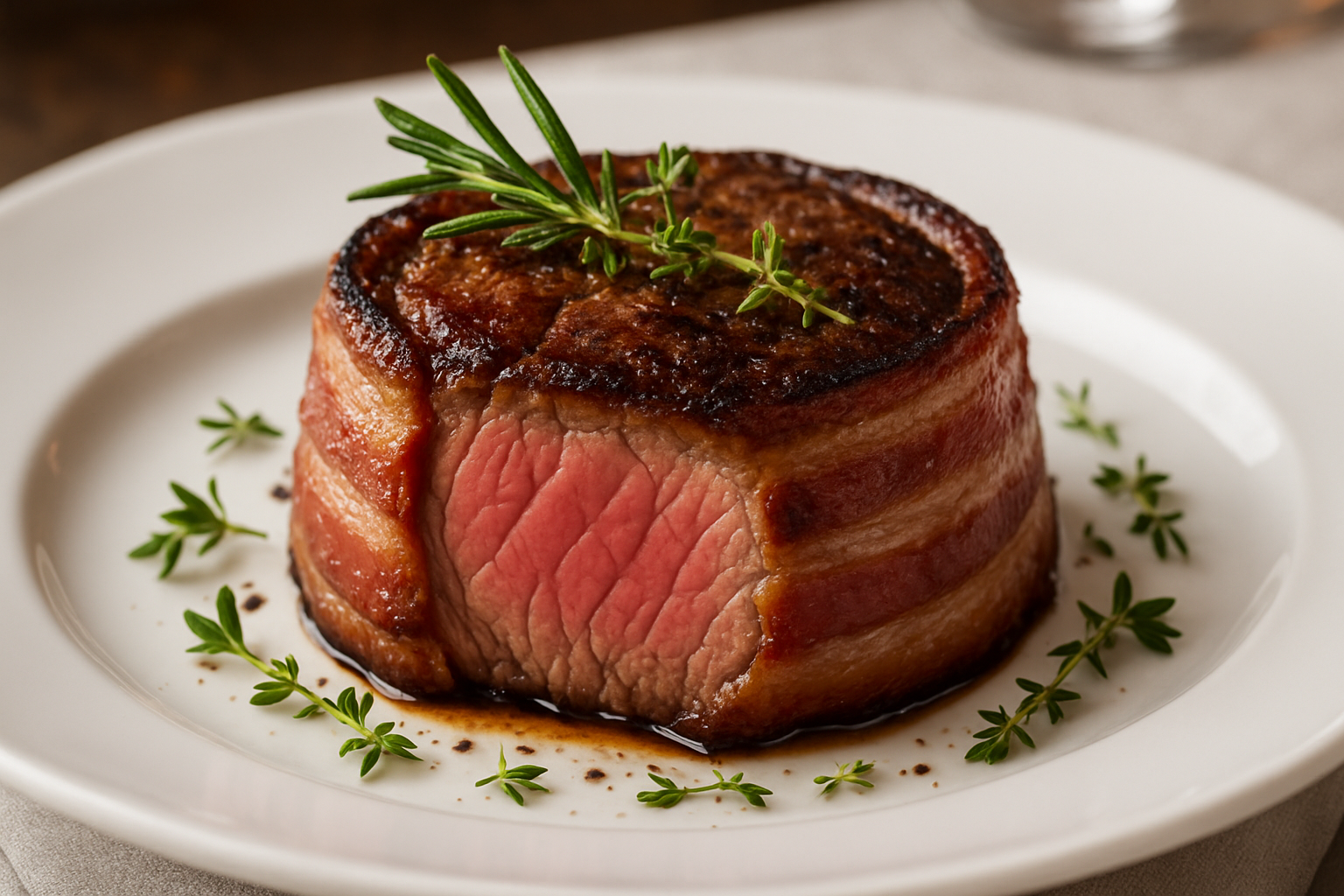 medallon de filete envulto en tocino